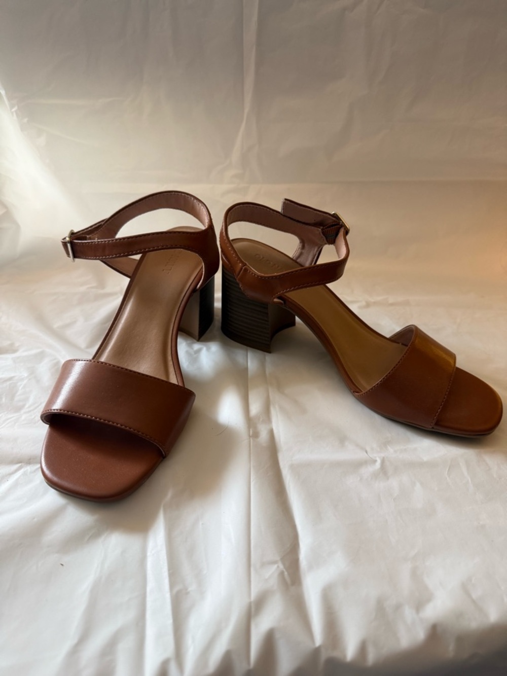 Old Navy Brown Block Heel Ankle Strap Sandals